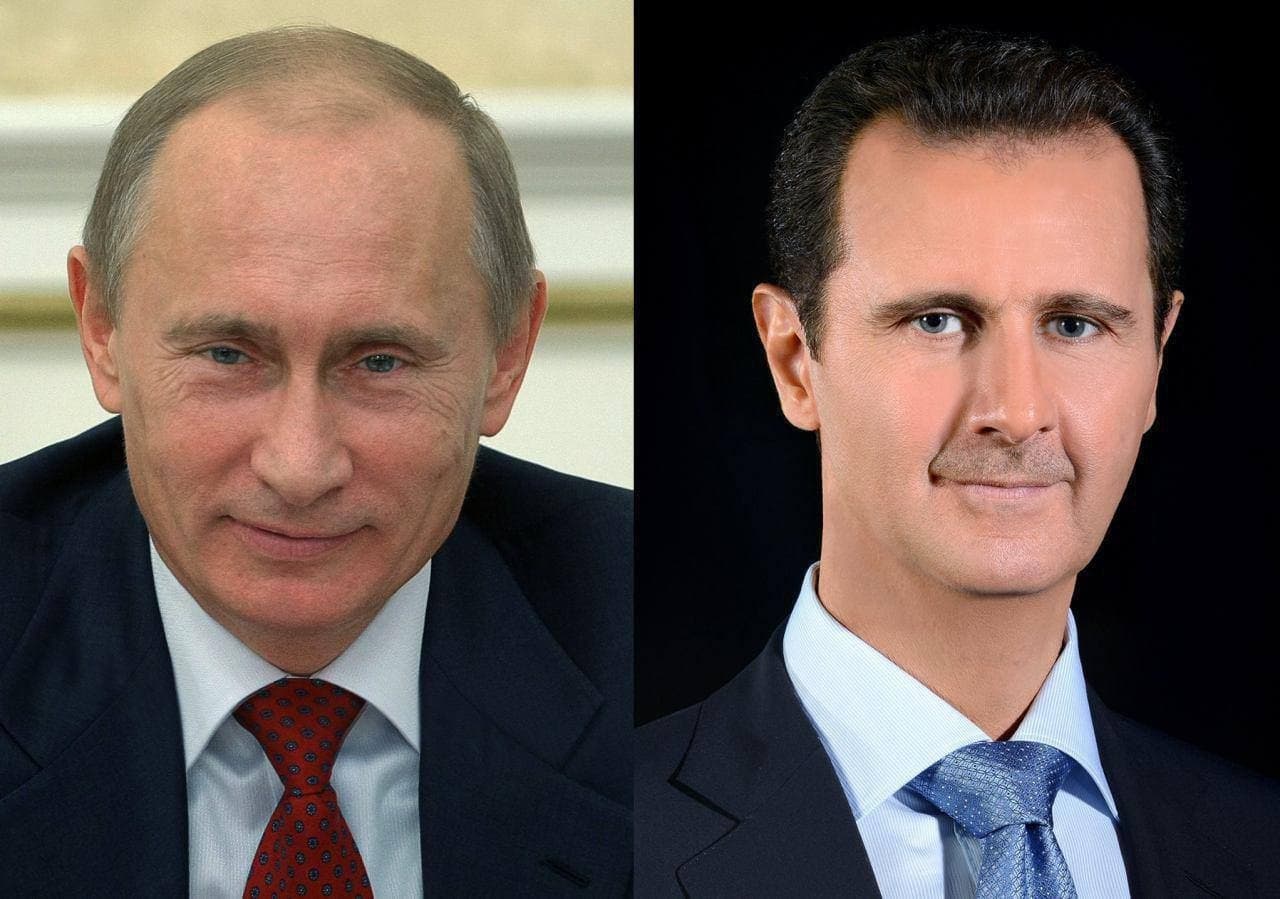 اتصال بين الرئيس السوري بشار الأسد ونظيره الروسي فلاديمير بوتين حول العملية العسكرية الروسية في أوكرانيا 