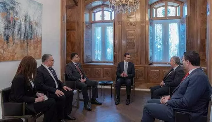 السيد الرئيس بشار الأسد يستقبل الوزراء المشاركين في الاجتماع الرباعي لوزراء الزراعة العرب 