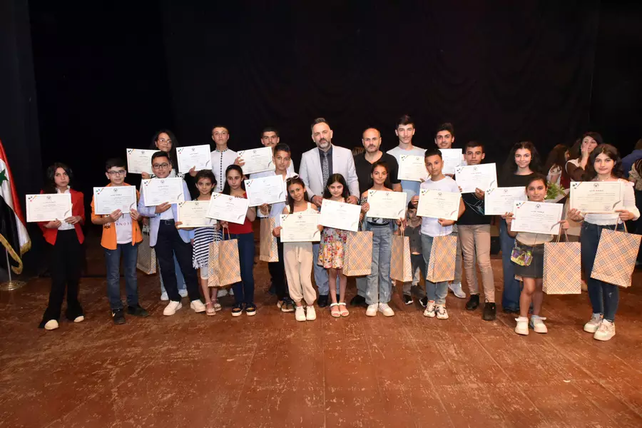 تكريم الأطفال الفائزين بمسابقة وزارة الثقافة السنوية في ثقافي بحمص 