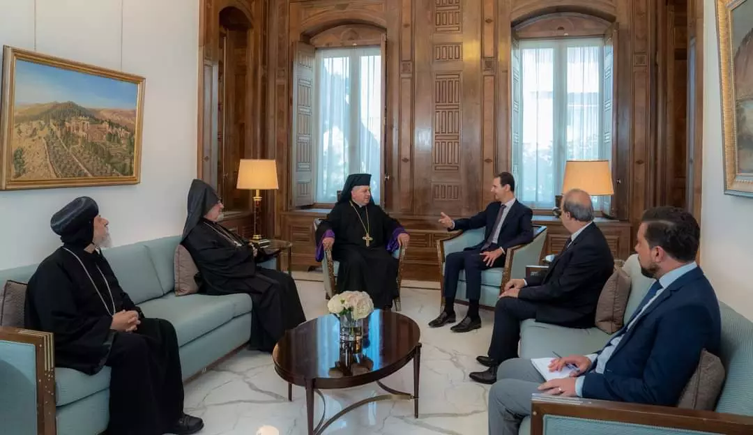 الرئيس الأسد يستقبل وفداً من رؤساء الكنائس المسيحية في أستراليا 